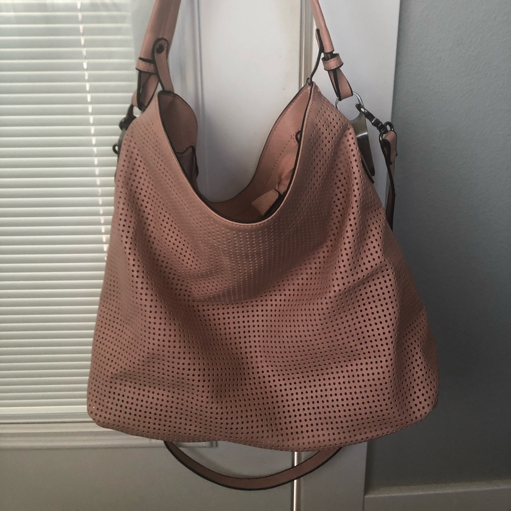 New - Blush Laser-Cut Hobo Purse